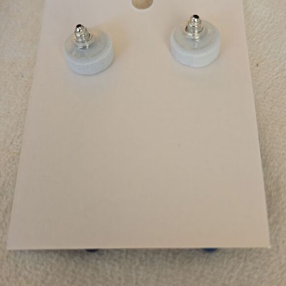 Green and Blue Print Earrings - Picture 3 of 5